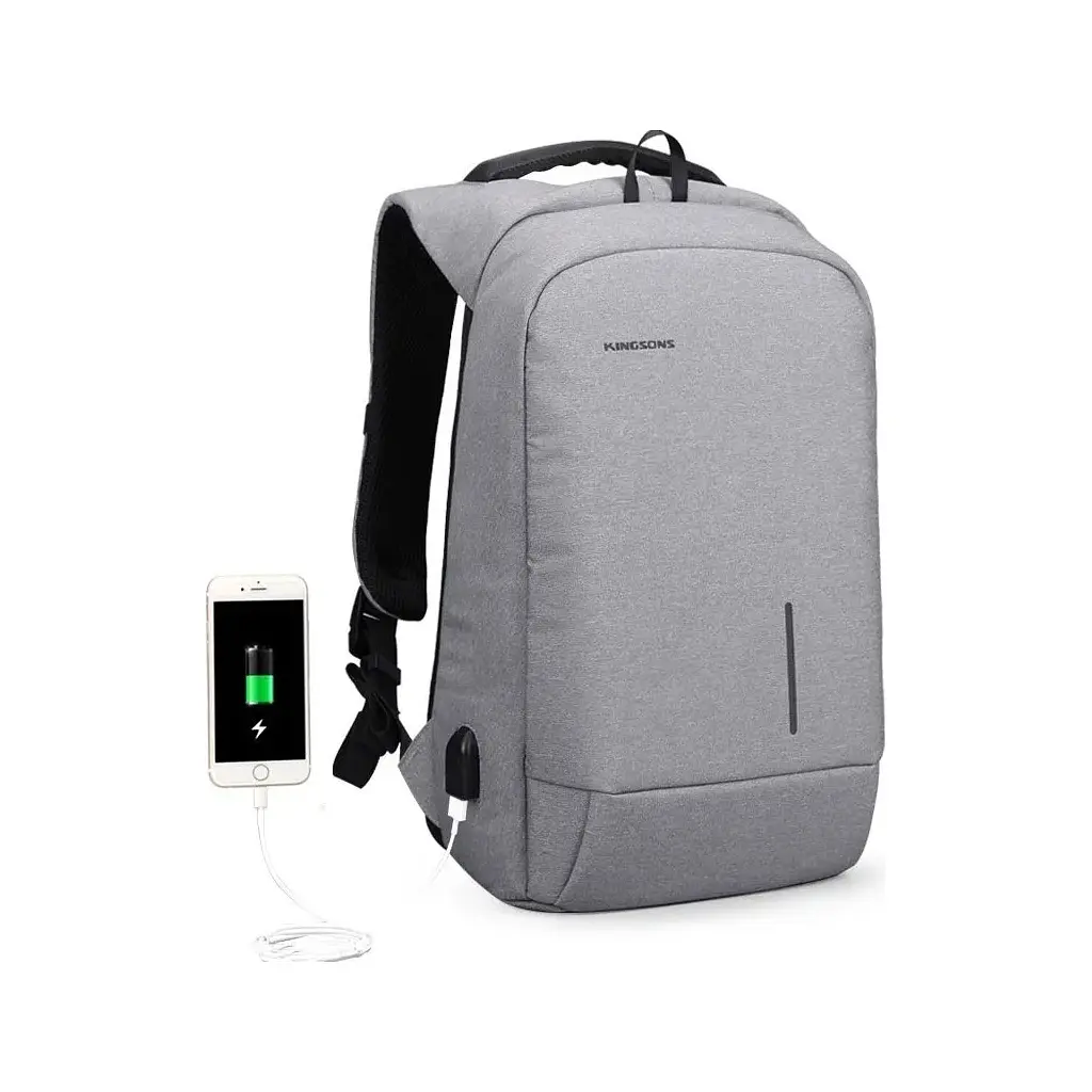 Рюкзак для ноутбука Kingsons 17" laptop backpack Light Grey (KS3149W-D17L) - фото 3