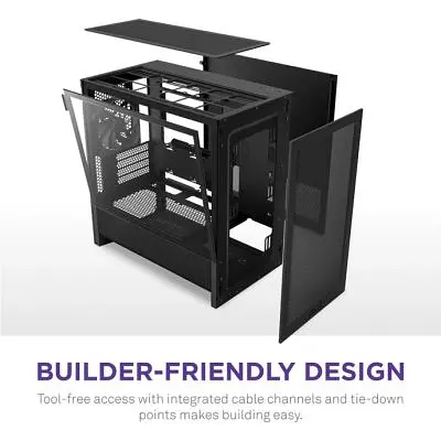 Корпус для ПК NZXT H3 Flow All Black (CC-H31FB-01) - фото 8