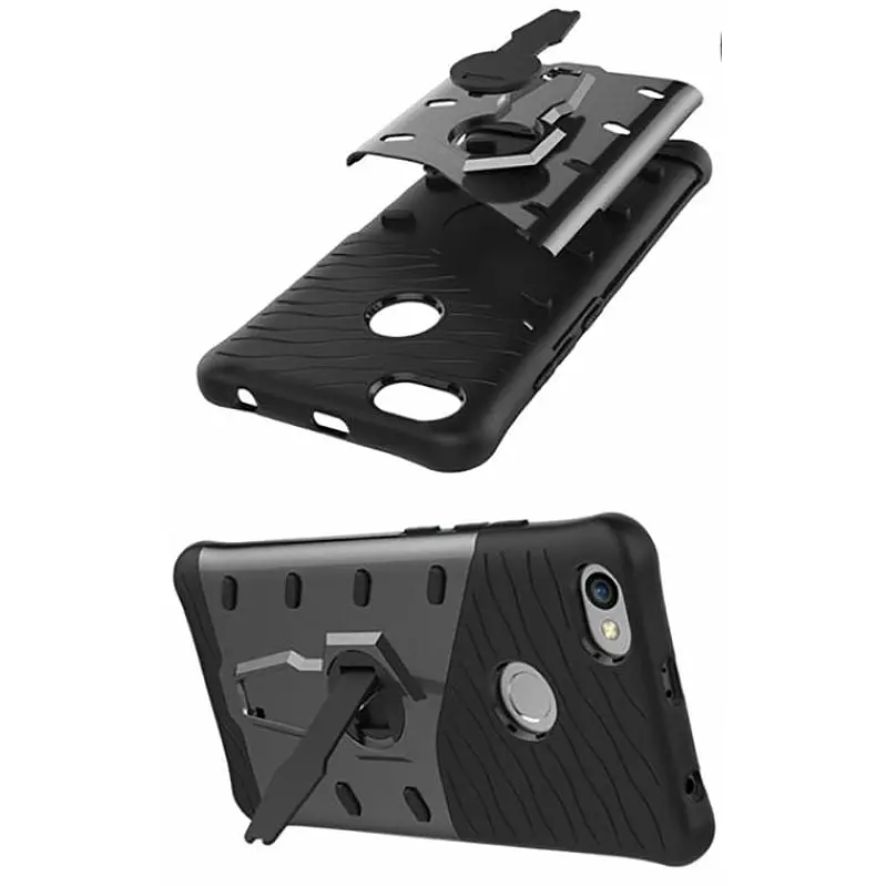Чохол-накладка Toto TPU+PC 360 degrees kickstand armor Xiaomi Redmi Note 5A Black - фото 2