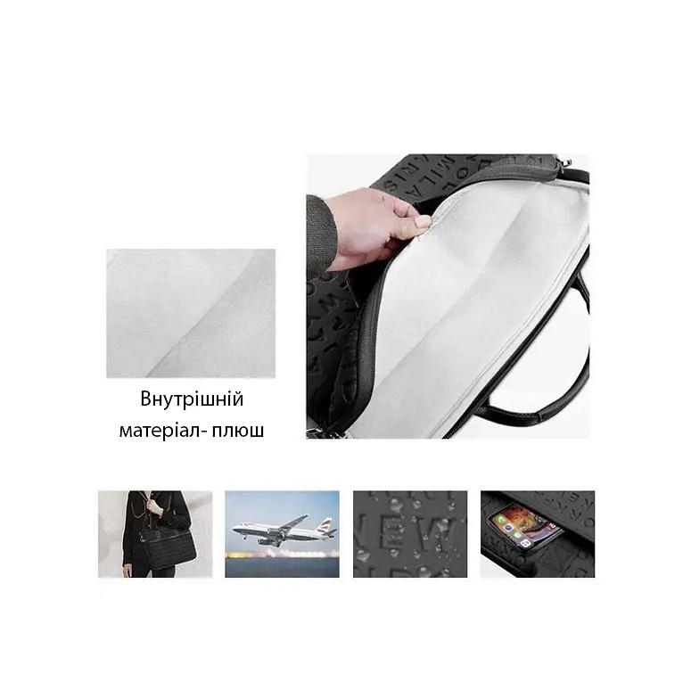 Сумка для ноутбука WiWU Waterproof Lycra Cosmo Laptop Slim 16.2″ Сіра (771452) - фото 7