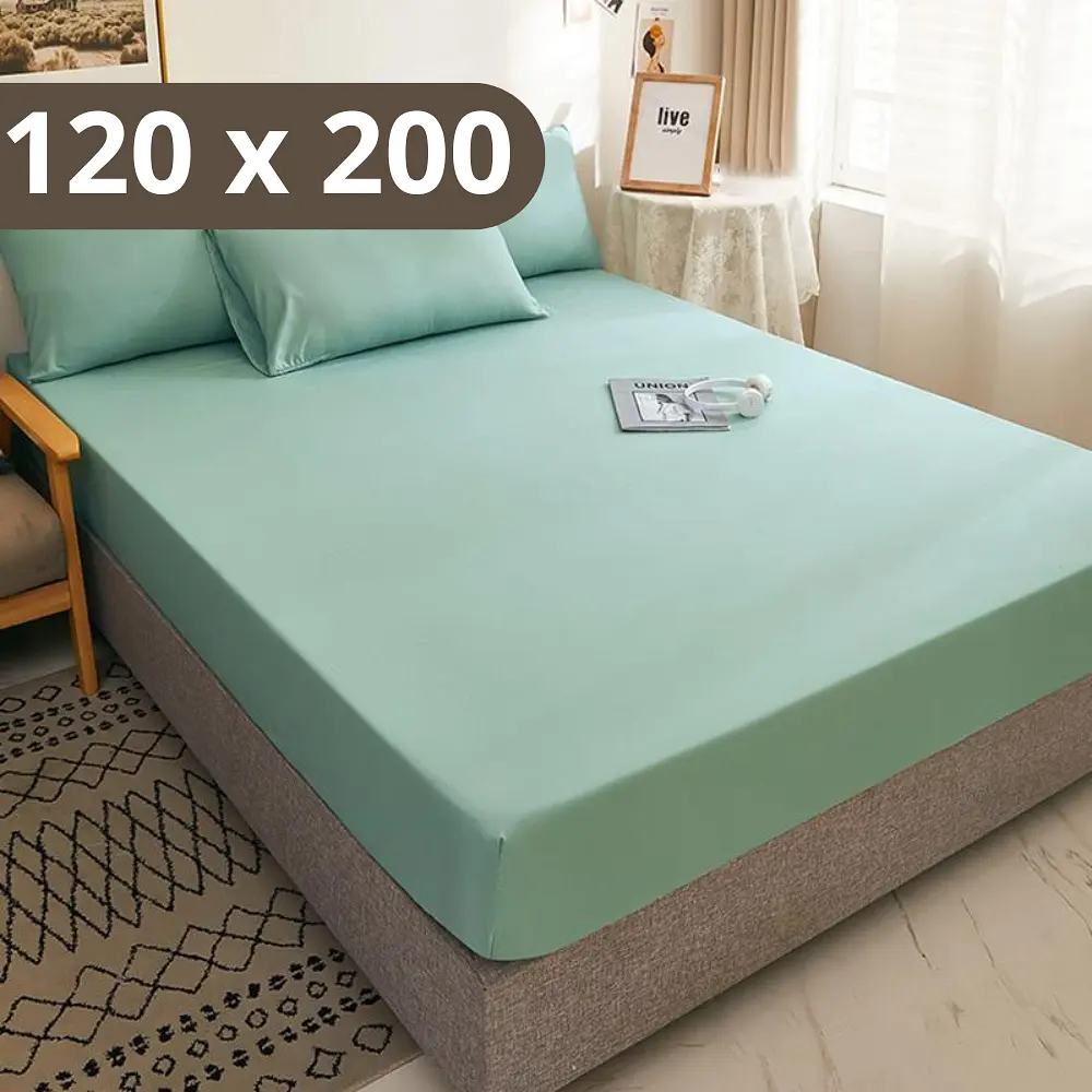 Простирадло на резинці Solve Softable Fabric 120×200 + 2 наволочки — м’яке, щільне, комфортне, м'ятний (KT7006041)
