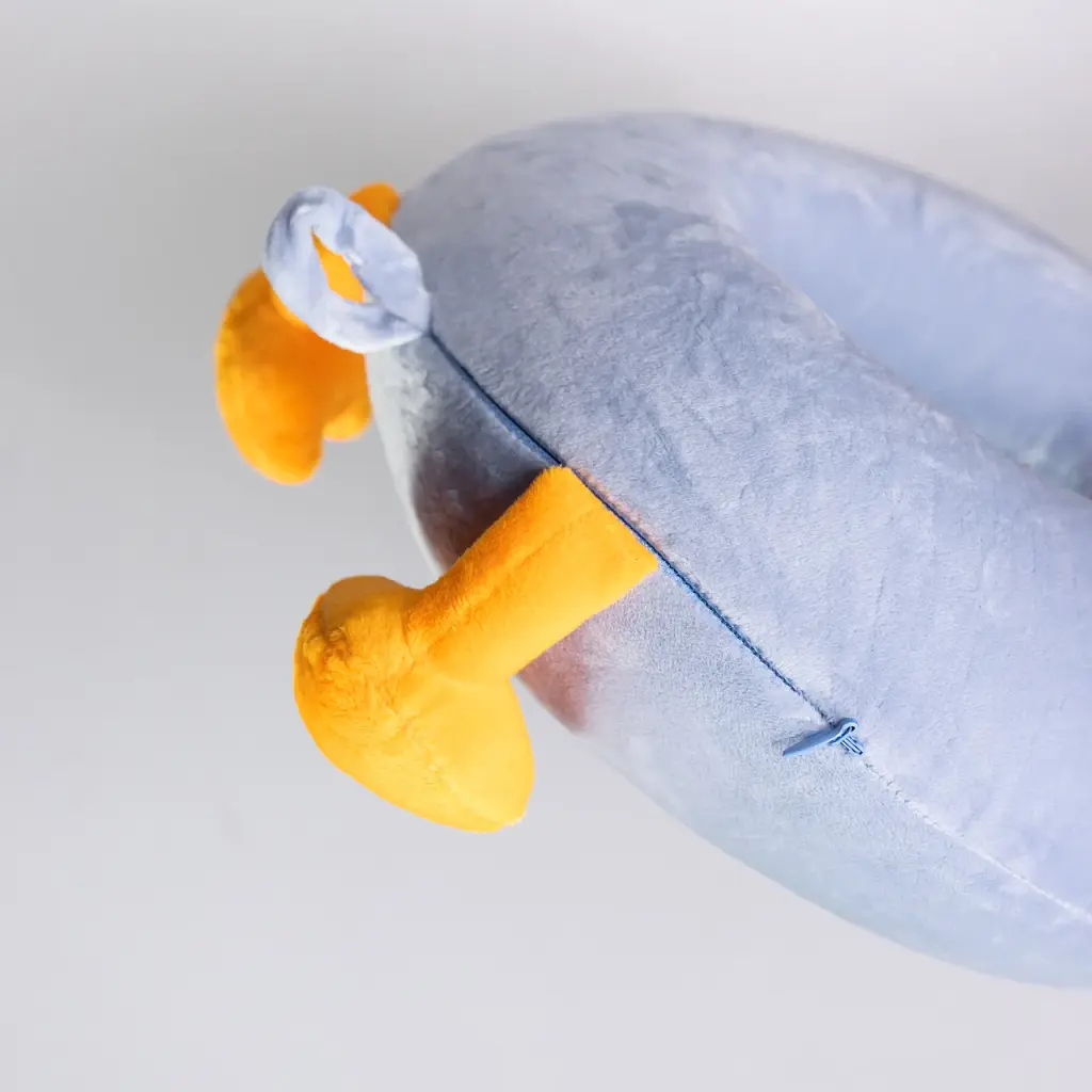 Подушка для шиї Yiwu Duck Memory Foam U-подібна 30х30 см блакитна - фото 3
