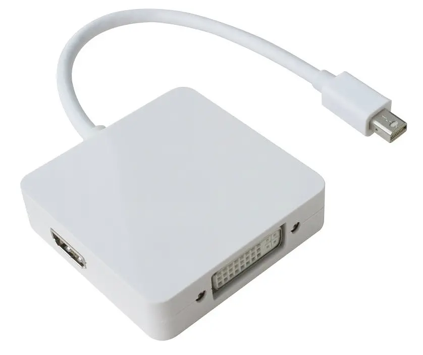 Перехідник mini DisplayPort M --> HDMI/DisplayPort/DVI (24+5), FHD 1080p, кабель 0.2 м - фото 2
