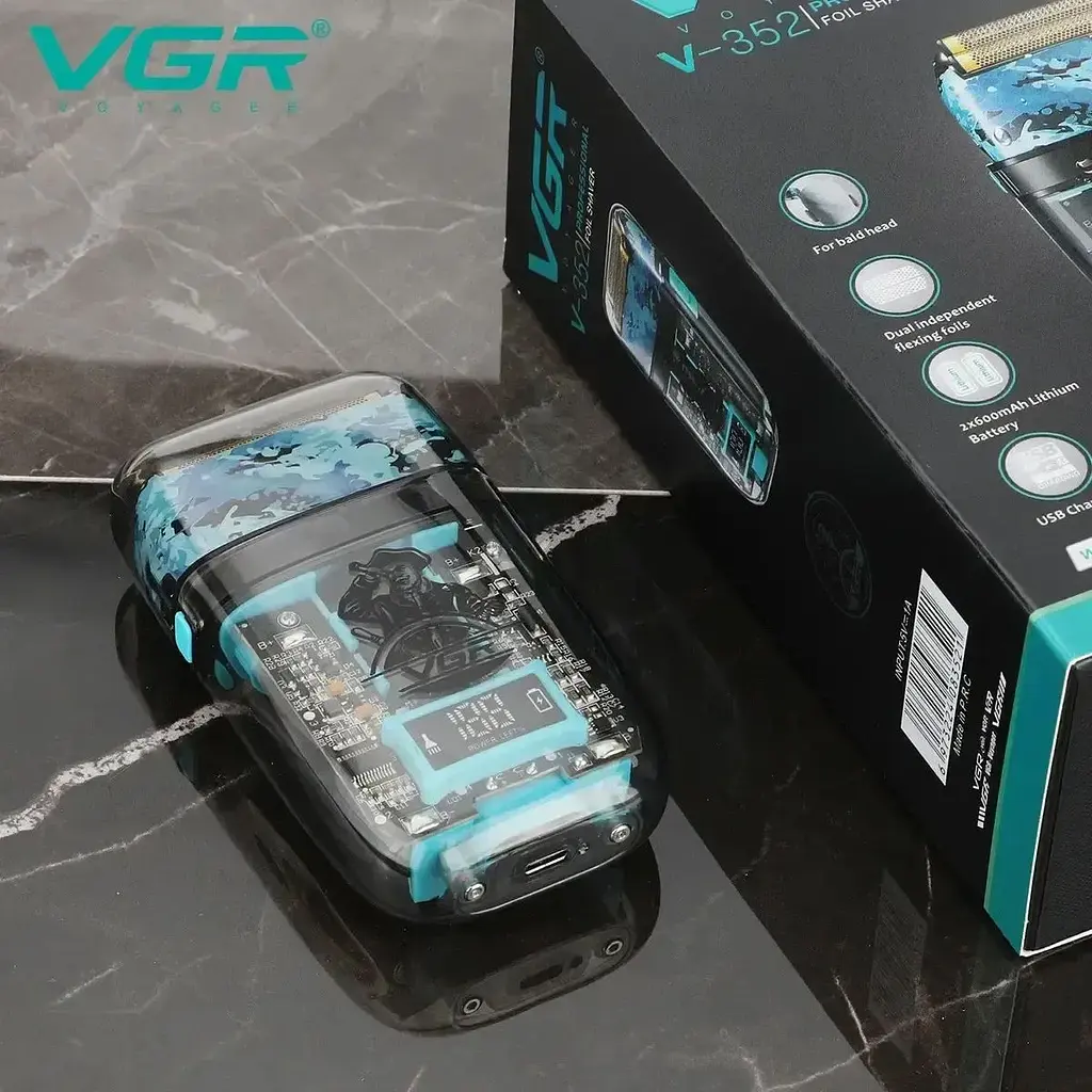 Електробритва VGR V-352 шейвер, подвійне лезо, IPX5, LED Display - фото 6