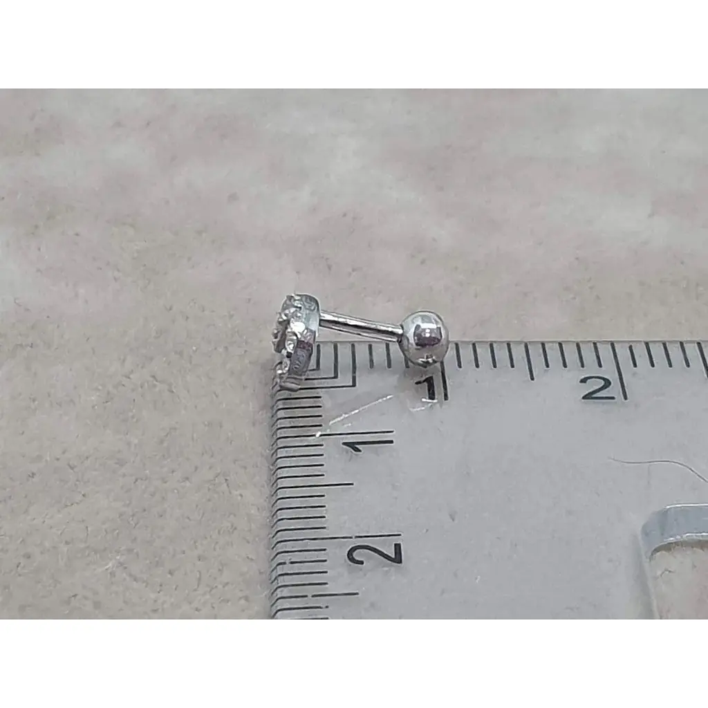 Серебряная серьга для пирсинга хеликса Ирий Луна с фианитами. 40107ШТ - фото 5