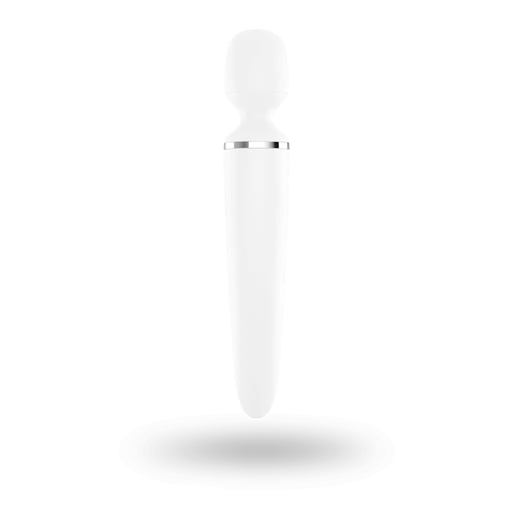 Вібромасажер Satisfyer Wand-er Woman (White/Chrome), водонепроникний, потужний, розмір XXL - фото 4
