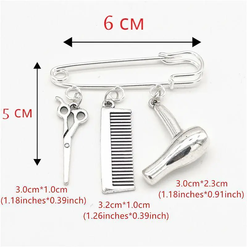Брошка Ножиці фен гребінець на шпильці (84946797) - фото 3