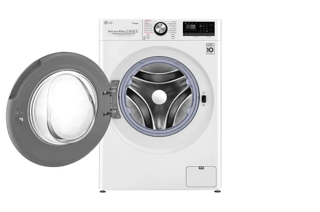 Стиральная машина LG с фронтальной загрузкой F4V9RW9W, 10,5кг, 1400, A+++, Пар, глубина 56см, Дисплей, Инвертор, Белый (F4V9RW9W) - фото 4