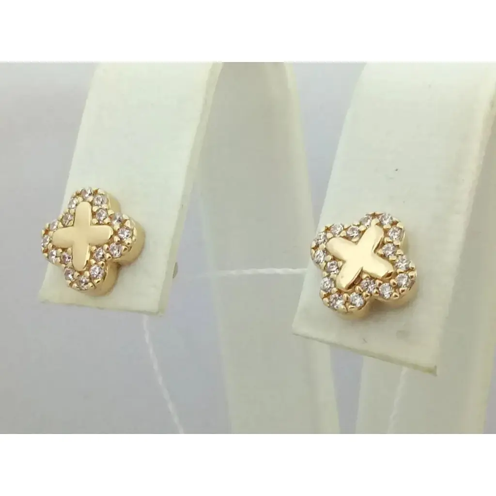 Золотые серьги-пуссеты Империя золота с фианитами. СП1167И - фото 2