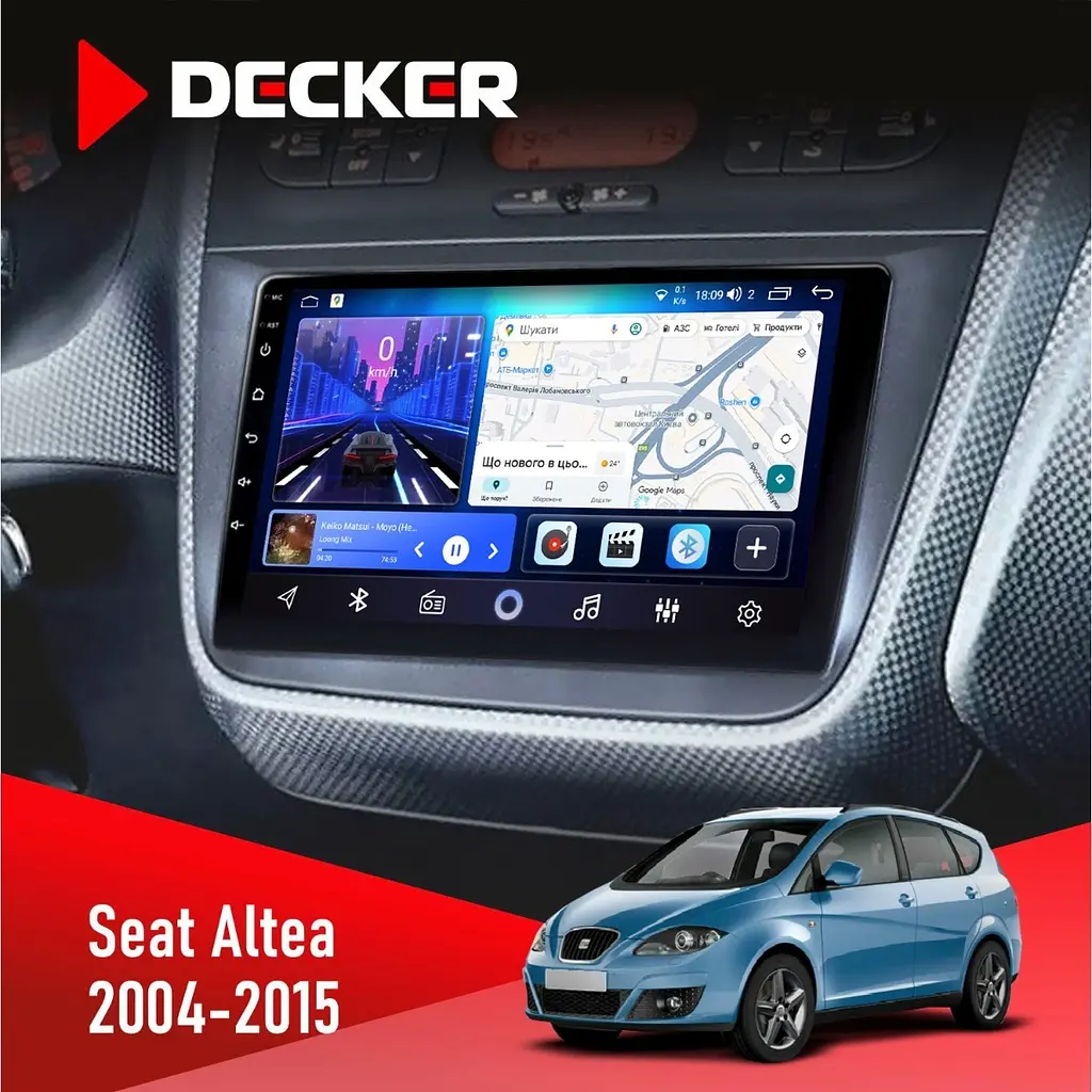 Штатна магнітола Seat Altea 2004-2015 Decker D9-006 4x64, 4G Decker (НФ-00003817)