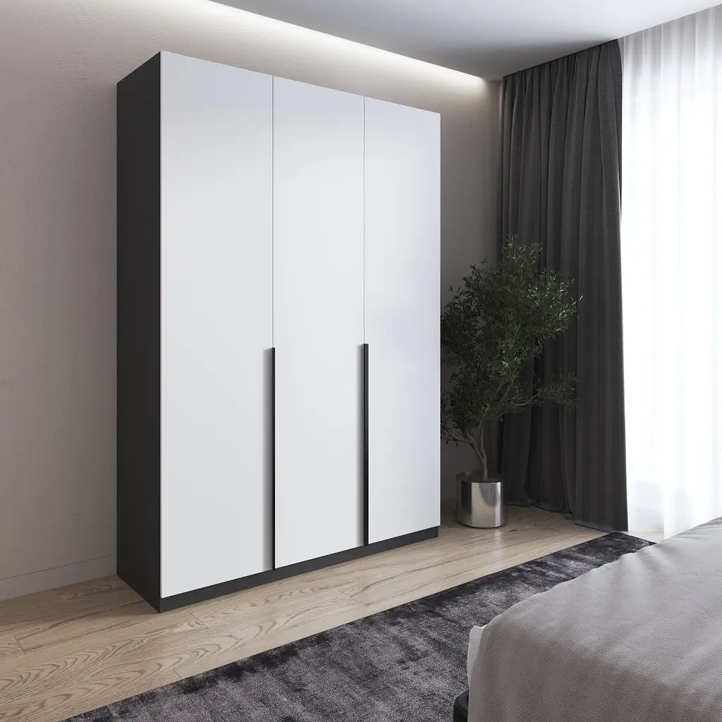 Шафа для одягу Vays M-32, 2 штанги та полиці, ЛДСП, 150×50×220 см - для спальні, вітальні, передпокою - фото 9