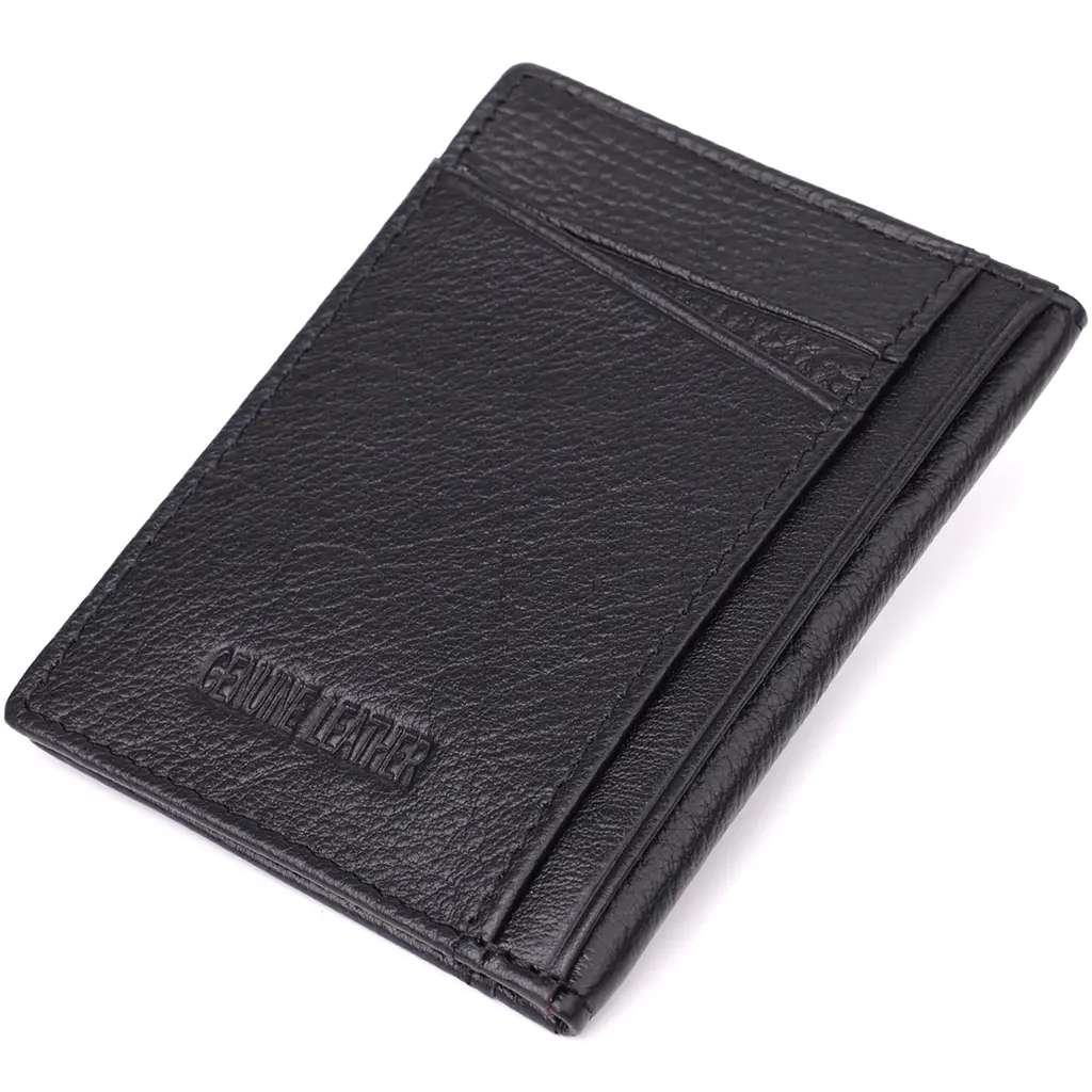 Чоловічий гаманець для карток з натуральної шкіри ST Leather 8х11х0.5 см acs0029622 - фото 2