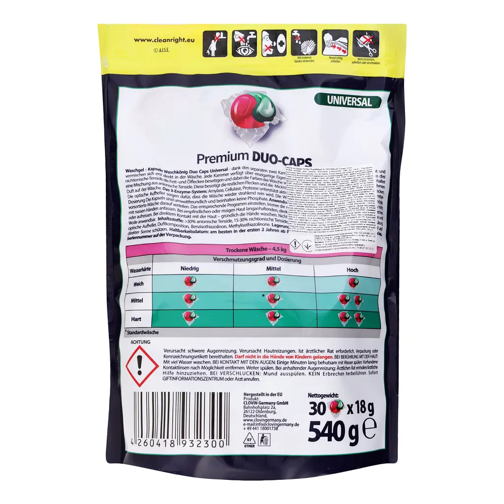 Капсули для прання Der Waschkonig Universal Duo Caps 30 шт. (040-9591) - фото 3