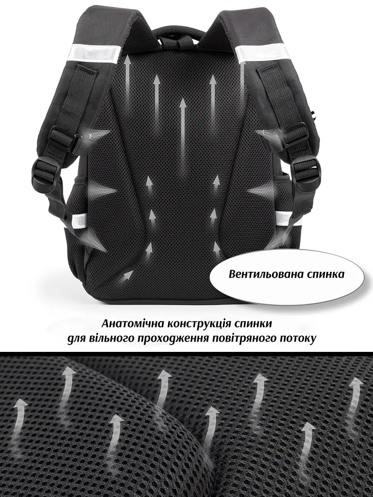 Ортопедичний рюкзак з пеналом та мішком 3 в 1 для дівчинки School Standard 38х30х18 см з Котом в 1 клас (Full 150-48) - фото 5