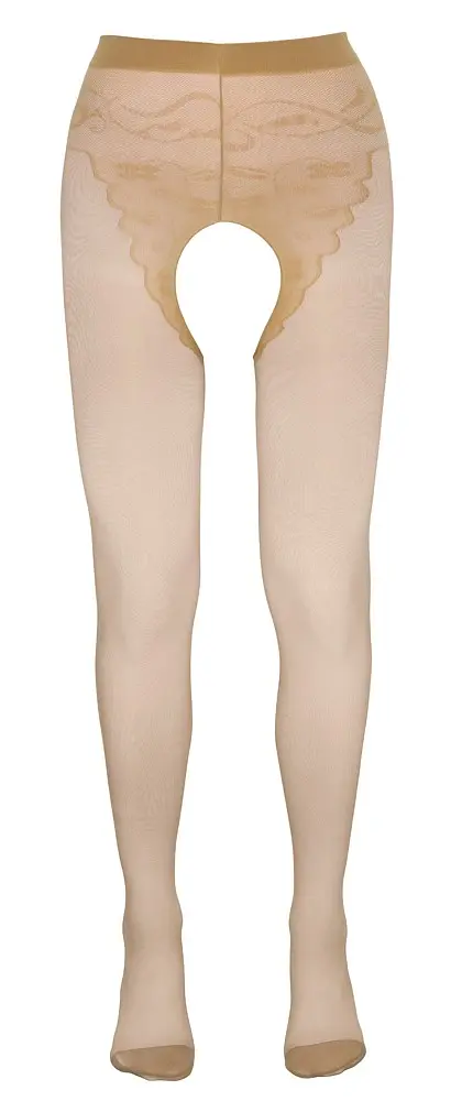 Колготки з відкритим пахом Cottelli Legwear, 3 (бежевий) - фото 4