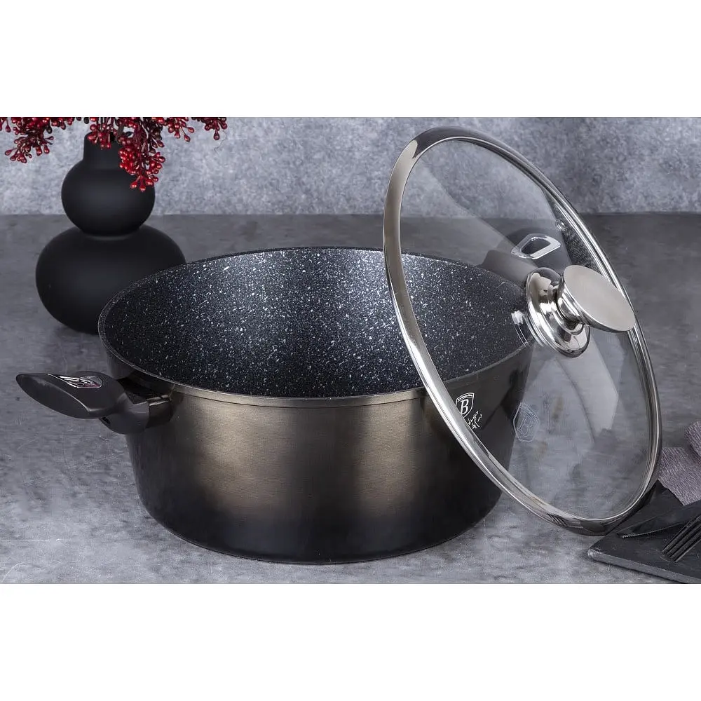 Кастрюля Berlinger Haus Shiny Black Metallic Line с крышками 4.1 л 24х11.8 см коричневая (BH 6605) - фото 6