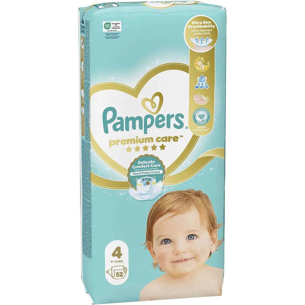 Подгузники Pampers Premium Care Размер 4 (9-14 кг) 52 шт. - фото 2