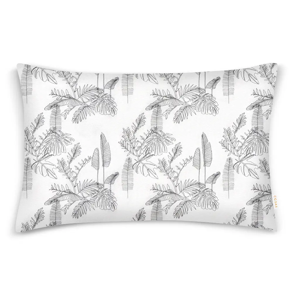 Комплект постільної білизни Cosas Palms CS1 Двоспальний сірий (LeafPalmGrey_El160-117Cloud_180) - фото 3