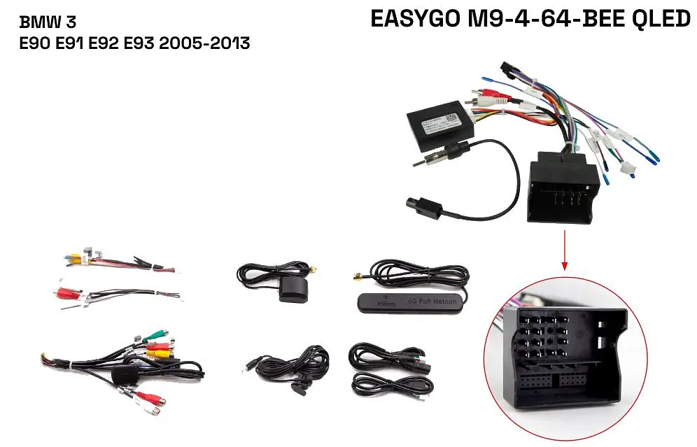 Штатна автомагнітола EasyGo M9-4-64-BEE QLED BMW 3 E90 E91 E92 E93 2005-2013 - фото 2