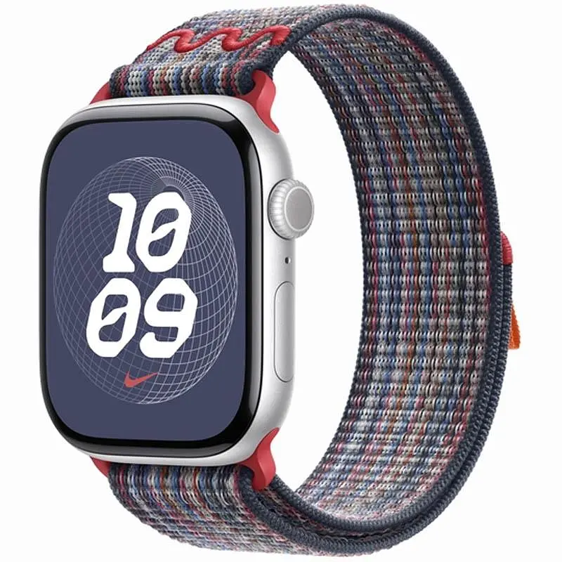 Ремінець Nike Sport Loop для Apple Watch 38/40/41/42mm(ser.10) Blue / Red - фото 2
