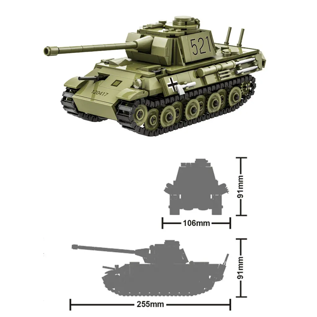 Конструктор Wange танк Panther Pz.Kpfw V  танк Пантера військова техніка ,638 деталей - фото 4