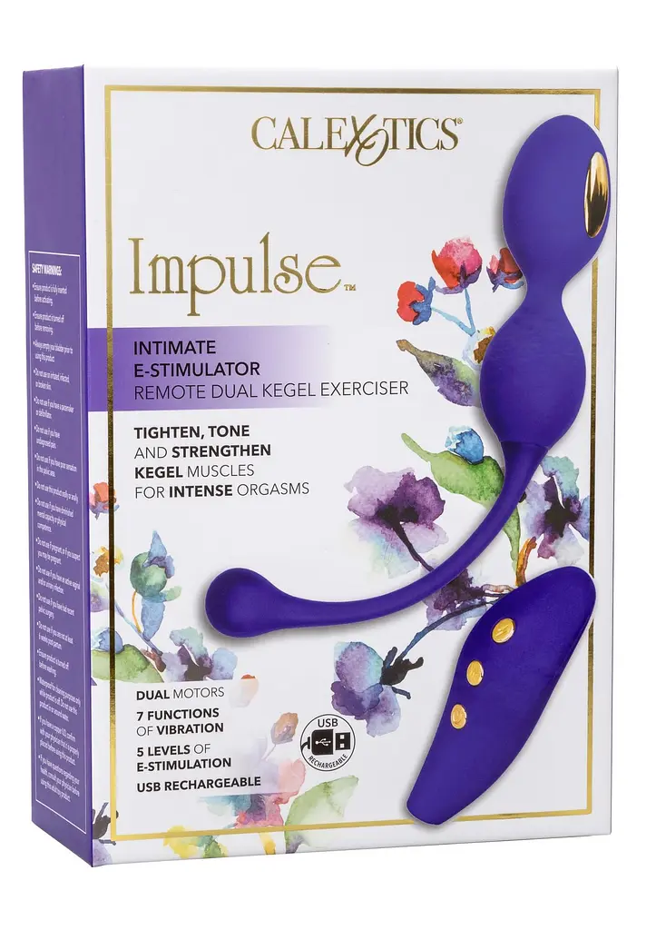 Вагінальні кульки CalExotics E-stim Dual Kegel Exerciser, 19.7 см, фіолетовий - фото 3