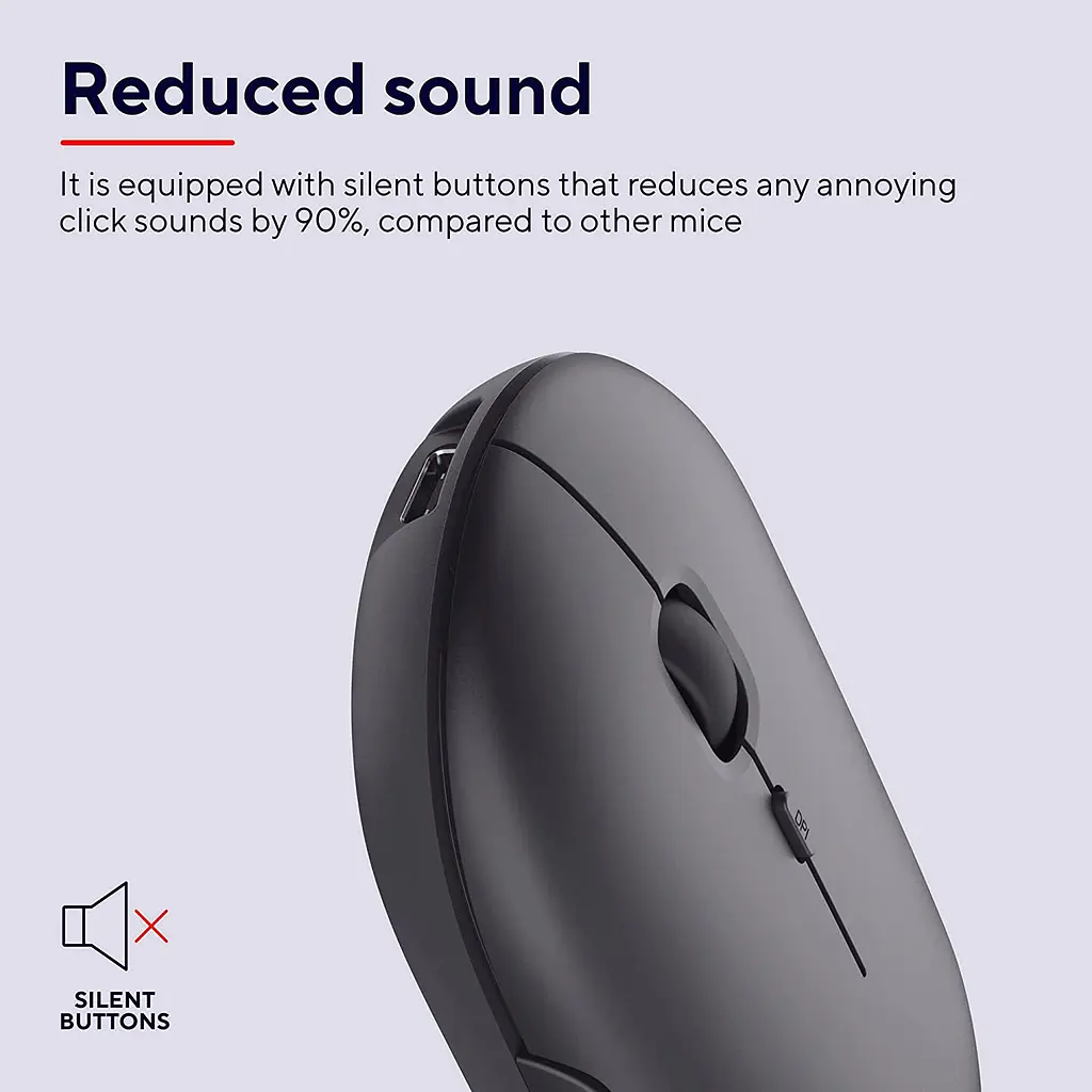 Компьютерная мышь Trust Puck Rechargeable Ultra-Thin BT/WL Silent черный teh0014000 - фото 9