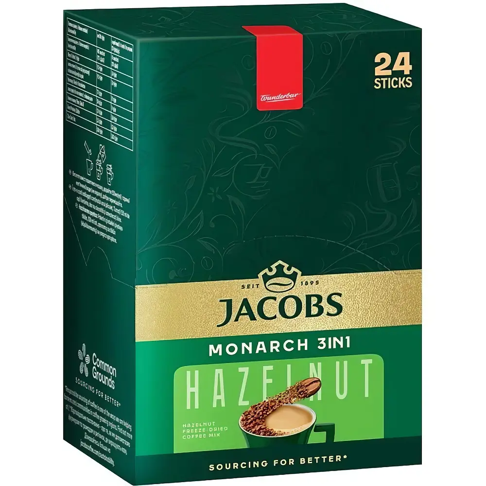 Кавовий напій Jacobs 3 в 1 Лісовий горіх 15 г х 24 шт.