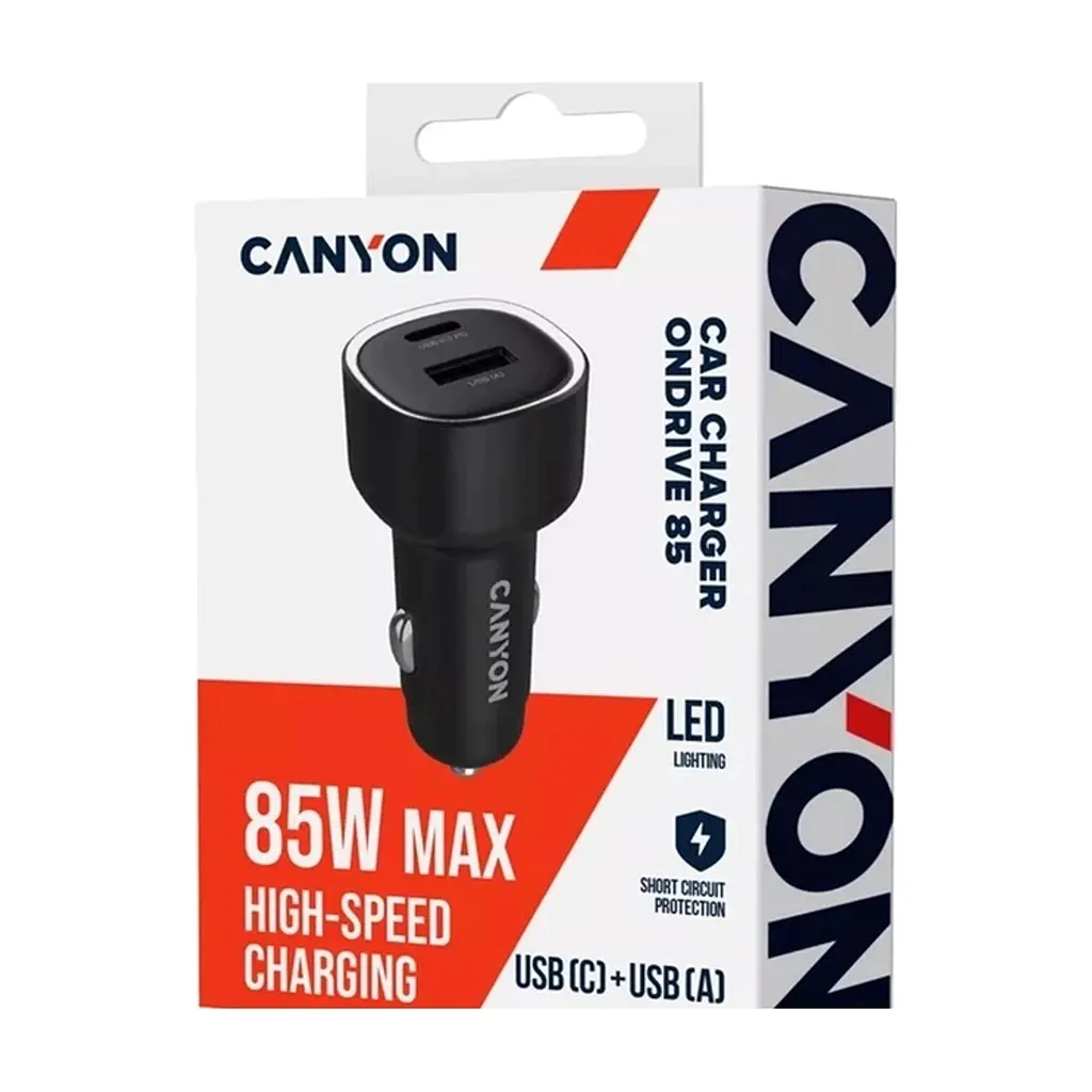 Зарядное устройство для Canyon 1xUSB + 1xUSB-C PD85W black (CNE-CCABR8AC) - фото 7