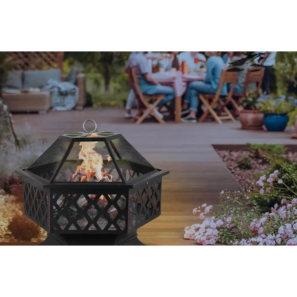 Корзина для костра Lund стальная с крышкой 70х60х63 см (99913) - фото 7