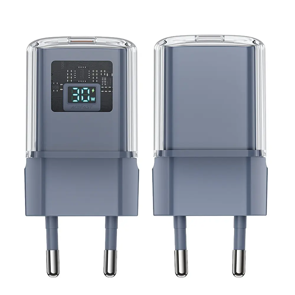 Зарядний пристрій Acefast A53 Type-C PD30W сіре - фото 4
