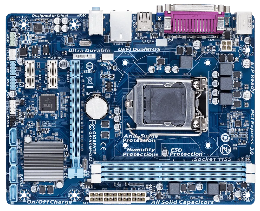 Материнська плата Gigabyte GA-H61M-DS2 LGA 1155 (GA-H61M-DS2) Б/В - фото 3