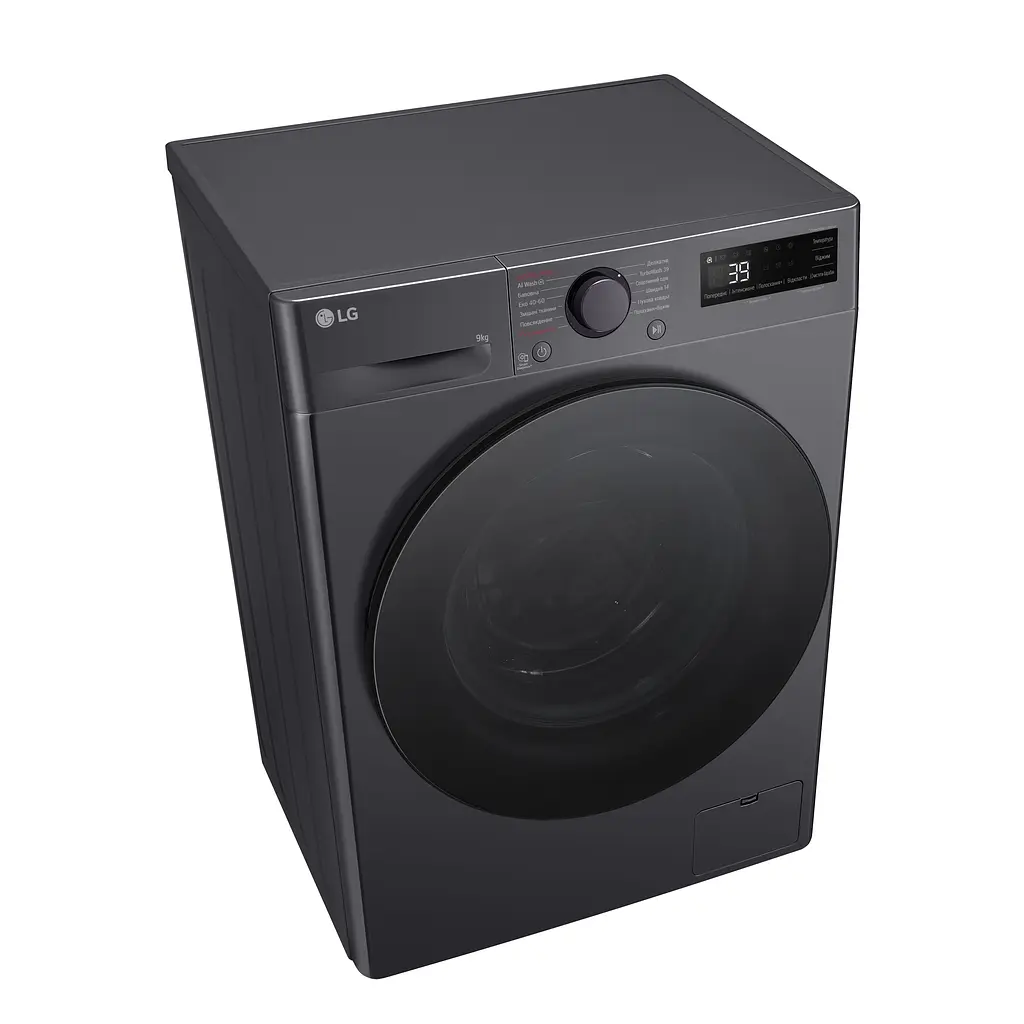 LG Пральна машина фронтальна, 9кг, 1200, A, 48см, дисплей, пара, інвертор, чорний - фото 9