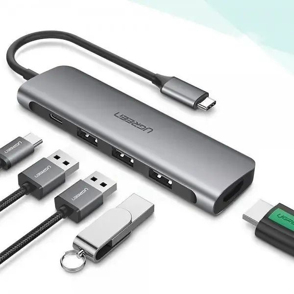 Хаб адаптер Ugreen CM136 Type-C - на HDMI 3xUsb 3.0 Type-C PD (50209) - фото 3