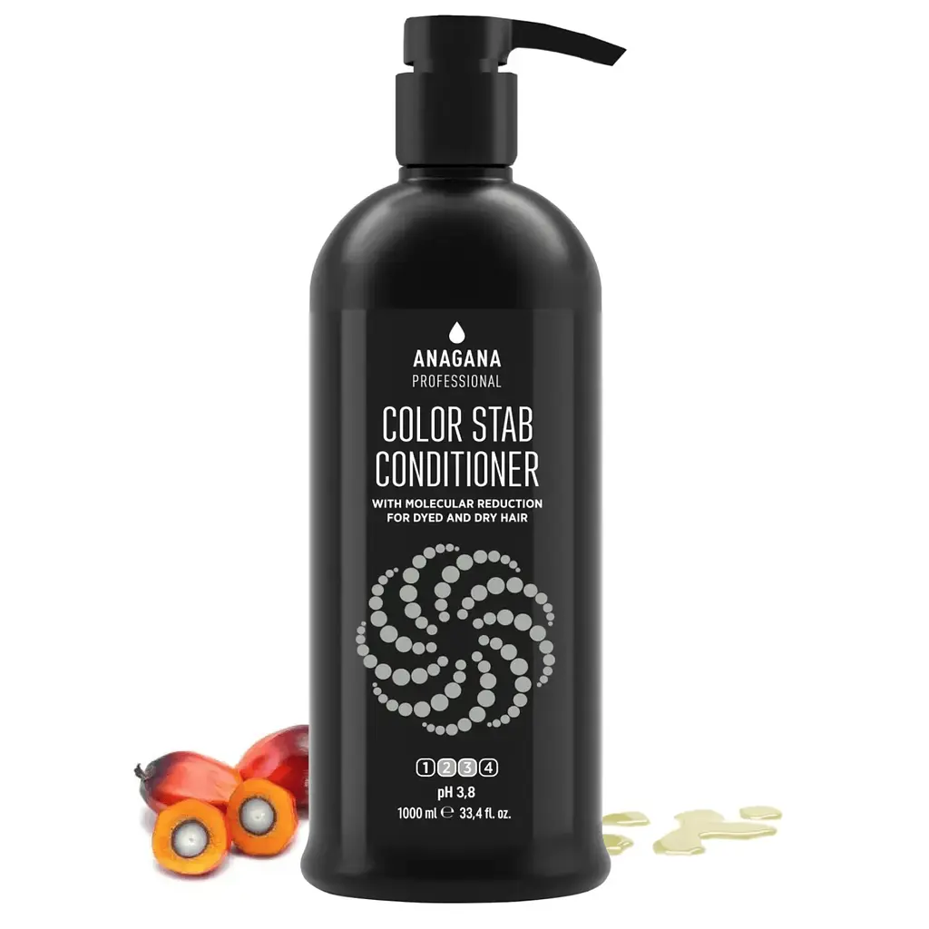 Кондиционер Стабилизатор цвета и молекулярное восстановление COLOR STAB СONDITIONER with molecular reduction ANAGANA 1000 мл - фото 2