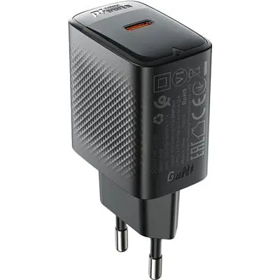 Зарядний пристрій Acefast A104 USB-C PD25W GaN Black (6974316283355)