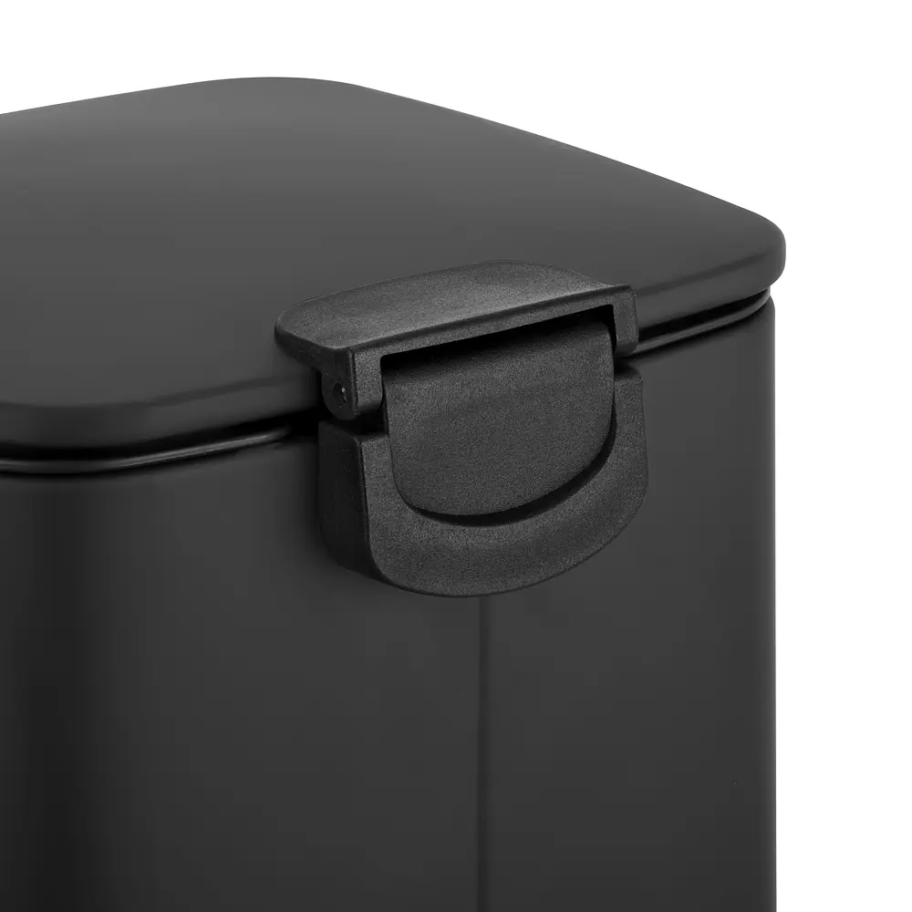 Відро для сміття з плавним закриттям квадратне Zerix Kubix-TC0108 8 л Black ZX5892, Чорний матовий - фото 7