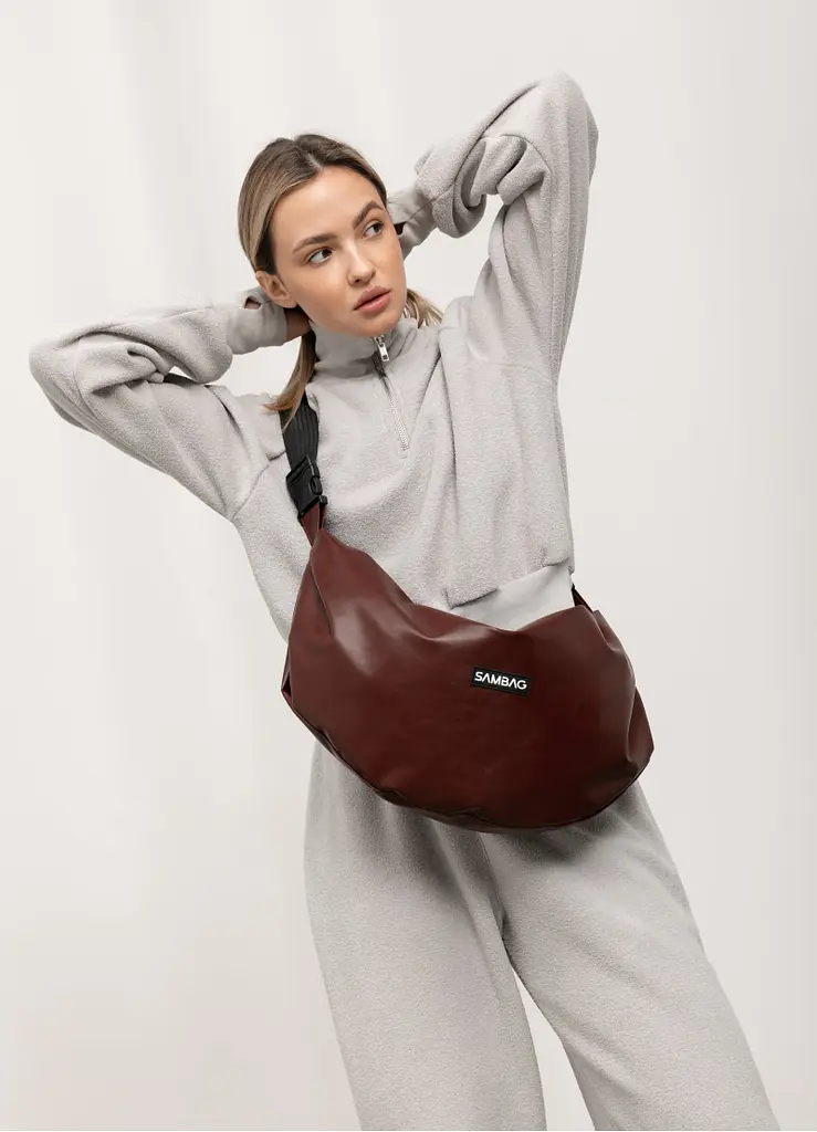Жіноча сумка Sambag HOBO Bag-glove бургунді 50 х 28 х 5 см (53400013) - фото 2