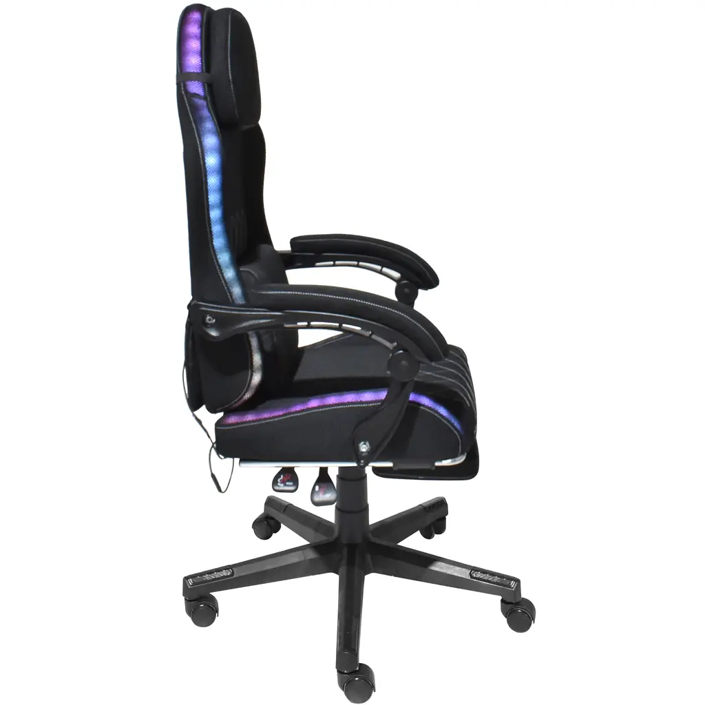 Крісло ігрове AGN 3 клас,150 кг, 80мм, RGB підсвітка, чорне - фото 3