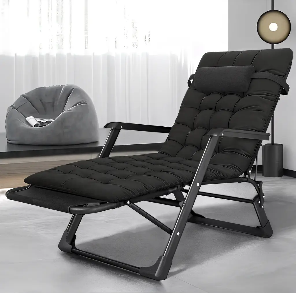 Раскладное кресло кровать с подушкой Leobro Черный (LB-FCB-G1-BLK) - фото 2