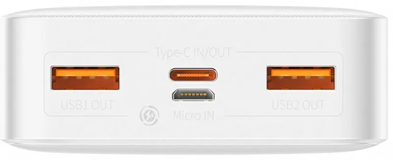 Портативна батарея Baseus Bipow Digital Display Power bank 20000mAh 20W White - фото 4