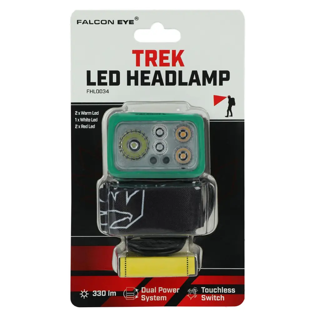 Ліхтар налобний Falcon Eye Trek (330 Lm) Cool/Warm White/Red LED Dual Power System USB-C (FHL0034) - фото 3