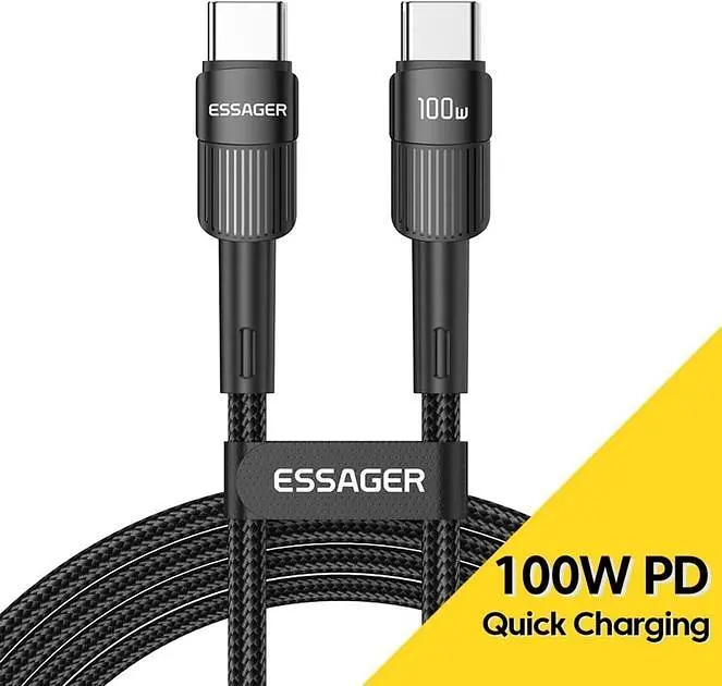 Кабель Essager Star 100W USB Charging Cable Type C to Type C 3 м Black (EXCTT1-XCC01) - фото 2