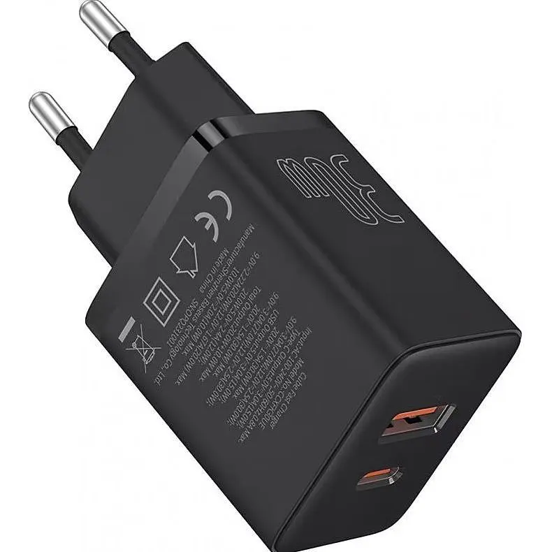 Мережевий зарядний пристрій Baseus Cube 30W USB-A + USB-C Cluster Black (P10111404113-00) [146304] - фото 5