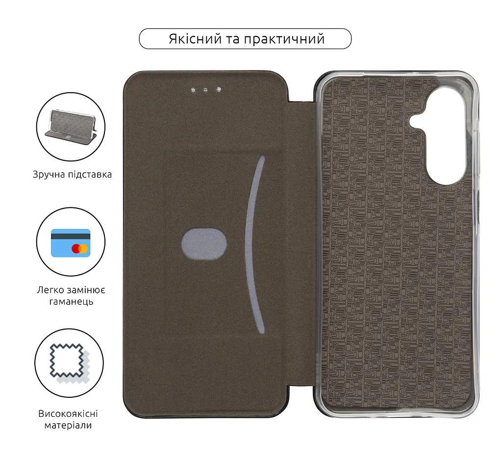 Чехол-книжка для Samsung Galaxy A26 5G, G-Case, черный, кожаный чехол-книжка из экокожи (PU) и TPU, с магнитом, с подставкой и вместительным кардхолдером, противоударный, защита всего корпуса, ArmorStandart (ARM82177) - фото 3