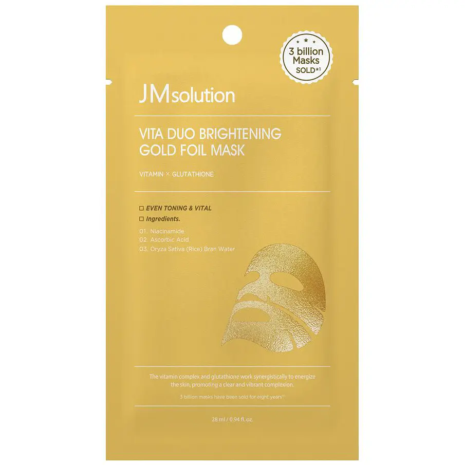 Освітлююча маска JMsolution Vita Duo Brightening Gold Foil Mask 10 шт. - фото 3