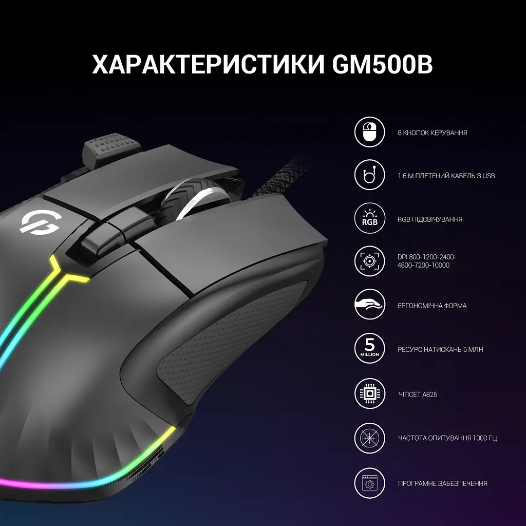 Мышь GamePro черная (GM500B) - фото 8