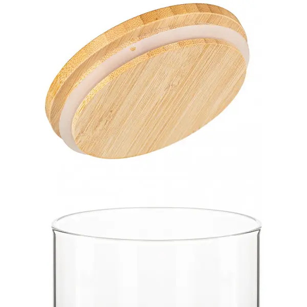 Банка для зберігання Shelley Glass з бамбуковою кришкою 8.5x10.5 см 450 мл (S0105-4) - фото 2