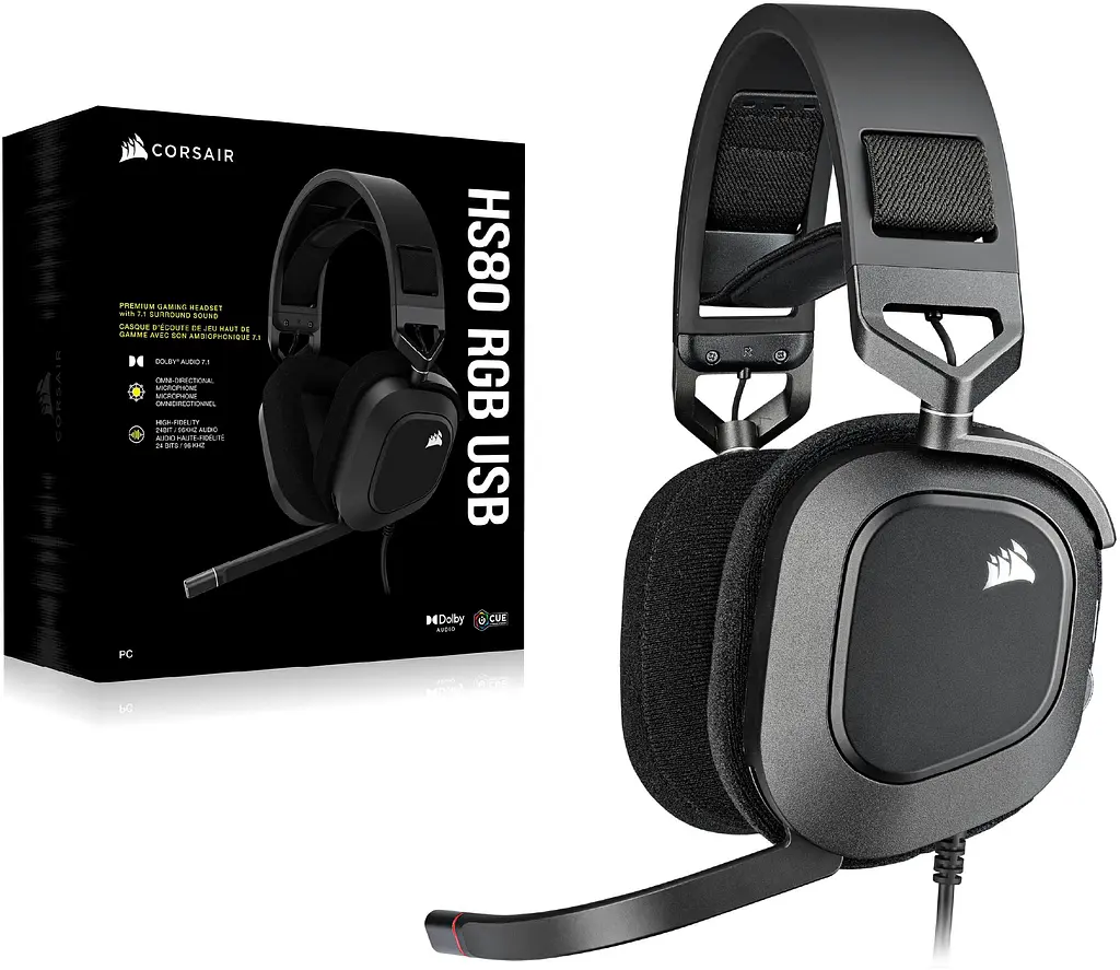 Навушники Corsair HS80 RGB USB Headset Carbon (CA-9011237-EU) - фото 7