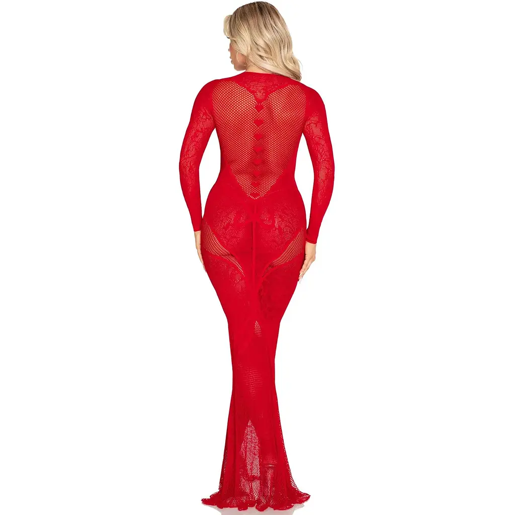 Сукня Leg Avenue Lace and Net Bodycon Gown One Size - фото 3